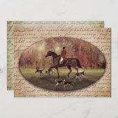 Herfst foxjager met kalligrafische kaart (Voorkant / Achterkant)