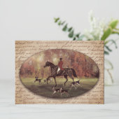 Herfst foxjager met kalligrafische kaart (Staand voorkant)