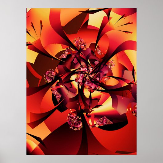Herfst FRACTALE Boom Poster (Voorkant)