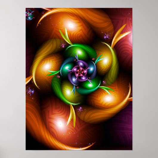 Herfst Fractale Draaiing Poster (Voorkant)