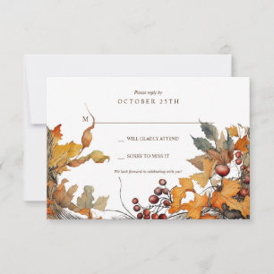 Herfst Frame Response Card RSVP Kaartje