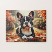 Herfst Franse Bulldog Legpuzzel (Horizontaal)