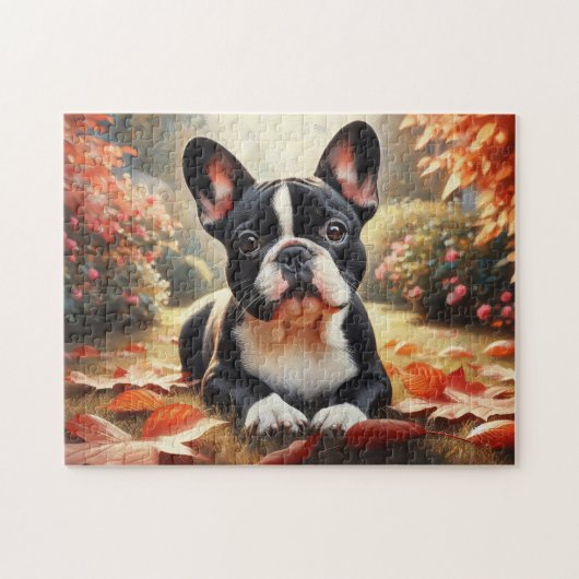 Herfst Franse Bulldog Legpuzzel (Horizontaal)