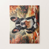 Herfst Franse Bulldog Legpuzzel (Verticaal)