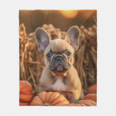 Herfst Frenchie Fleece Deken (Voorkant)