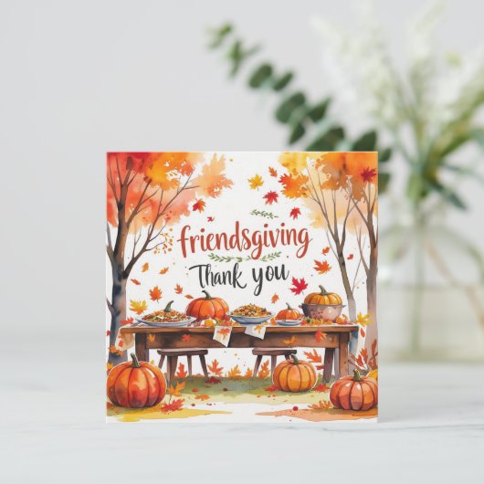 Herfst Friendsgiving bedankkaart (Staand voorkant)