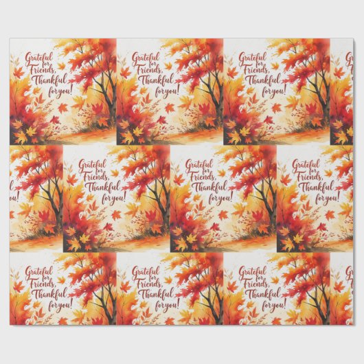 Herfst Friendsgiving Cadeaupapier (Vlak)