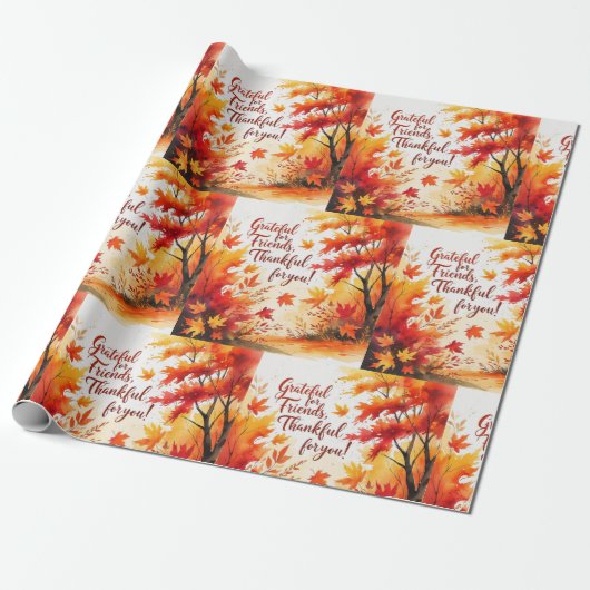 Herfst Friendsgiving Cadeaupapier (Uitgerold)