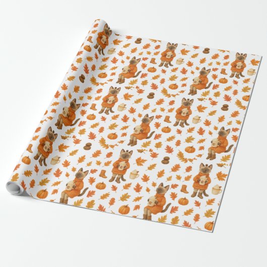 Herfst Friendsgiving Cadeaupapier (Uitgerold)