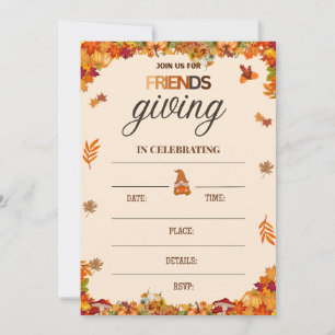 Herfst Friendsgiving Uitnodigingskaart Kaart