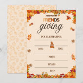 Herfst Friendsgiving Uitnodigingskaart Kaart (Voorkant / Achterkant)