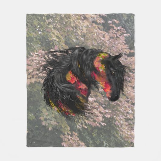 Herfst Friesian Horse Fleece Deken (Voorkant)
