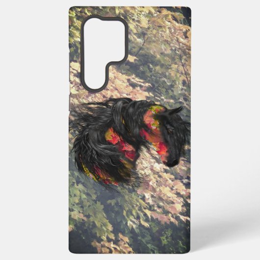Herfst Friesian Horse Samsung/ iPhone Samsung Galaxy Hoesje (Achterkant)