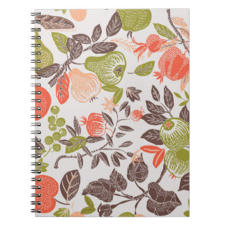 Herfst fruit decoratieve tegel ontwerp. notitieboek