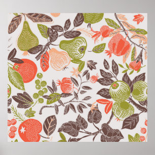 Herfst fruit decoratieve tegel ontwerp. poster