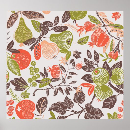 Herfst fruit decoratieve tegel ontwerp. poster (Voorkant)