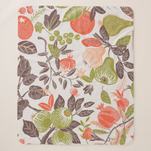 Herfst fruit decoratieve tegel ontwerp. sherpa deken