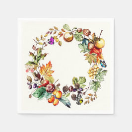 Herfst Fruit & vlinder krans papier Servet