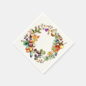Herfst Fruit & vlinder krans papier Servet (Hoek)