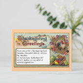 Herfst Fruits en Turkije  Thanksgiving Kaart (Staand voorkant)