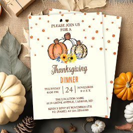 Herfst Fumpkin Thankgiving Dinner Party Uitnodigin Kaart