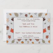 Herfst Fun Thanksgiving Diner Familie Feest Kaart (Voorkant)