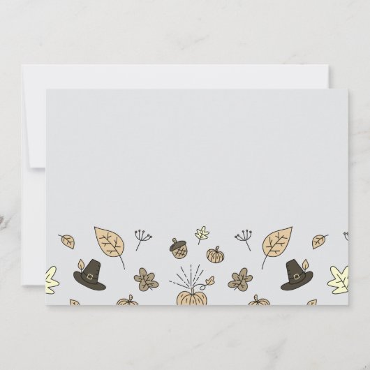 Herfst Fun Thanksgiving Diner Familie Feest Kaart (Achterkant)