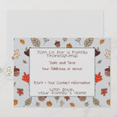 Herfst Fun Thanksgiving Diner Familie Feest Kaart (Voorkant / Achterkant)