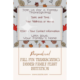 Herfst Fun Thanksgiving Diner Familie Feest Kaart