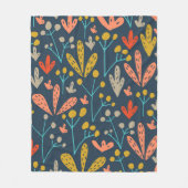 Herfst Funky Floral Leaf Pattern Fleece Deken (Voorkant)