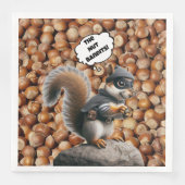 Herfst Funny Squirrel Bandit Paper Napkin Servet (Voorkant)