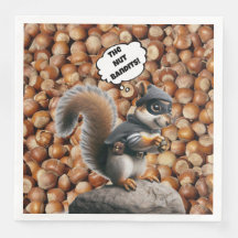 Herfst Funny Squirrel Bandit Paper Napkin
