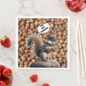 Herfst Funny Squirrel Bandit Paper Napkin Servet (Insitu)