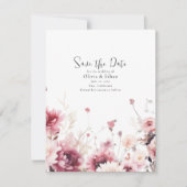 Herfst Fuschia Bruiloft Save The Date (Voorkant)