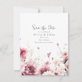 Herfst Fuschia Bruiloft Save The Date (Voorkant)