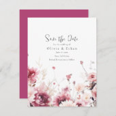 Herfst Fuschia Bruiloft Save The Date (Voorkant / Achterkant)