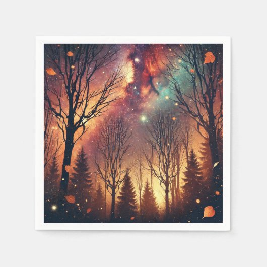 Herfst Galaxy Twilight Forest Decoupage servetten (Voorkant)