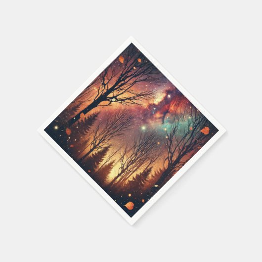 Herfst Galaxy Twilight Forest Decoupage servetten (Hoek)