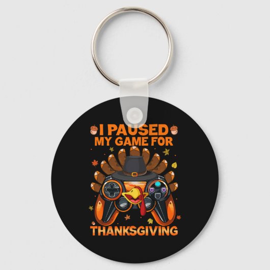 Herfst Gaming Controller Turkije Grappig Jongen Ki Sleutelhanger (Voorkant)