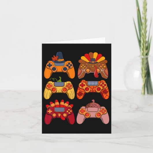 Herfst Gaming Video Game Turkije Thanksgiving Dag  Kaart (Voorkant)
