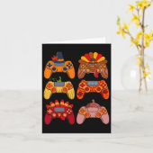 Herfst Gaming Video Game Turkije Thanksgiving Dag  Kaart (Gele Bloem)