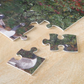 Herfst ganzen met rode en Oranje bladeren Legpuzzel (Zijkant)