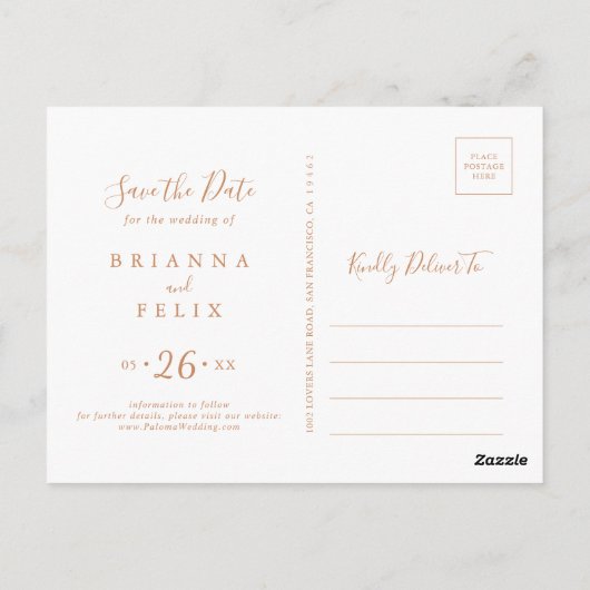 Herfst Garden Wildflower Bewaar de datum Briefkaart (Achterkant)