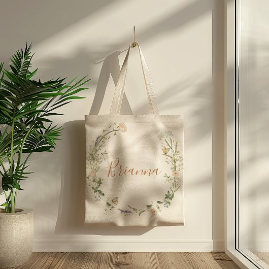 Herfst Garden Wildflower Bruidsmeisje Canvas tas
