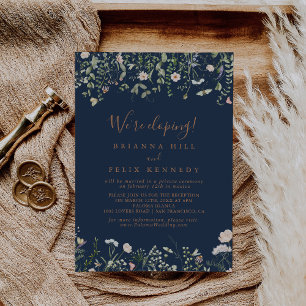 Herfst Garden Wildflower Elopement receptie Kaart