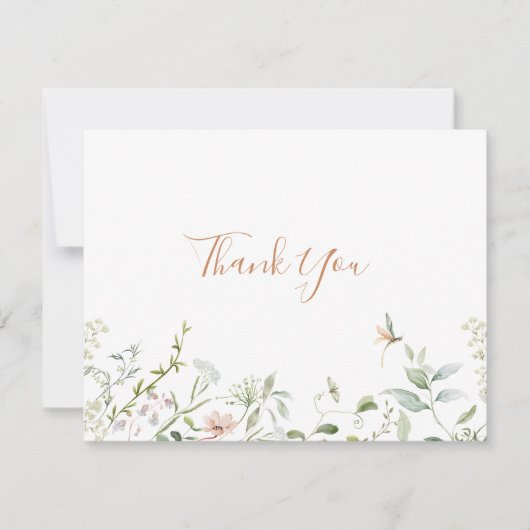 Herfst Garden Wildflower Flat Wedding Bedankkaart (Voorkant)