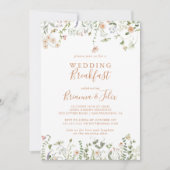 Herfst Garden Wildflower Huwelijksontbijt Kaart (Voorkant)
