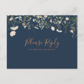 Herfst Garden Wildflower Menu Keuze RSVP Briefkaar (Voorkant)