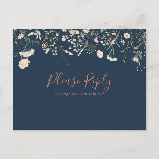 Herfst Garden Wildflower Menu Keuze RSVP Briefkaar (Voorkant)