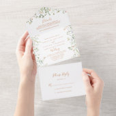 Herfst Garden Wildflower Minimalistische bruiloft All In One Uitnodiging (Afscheurbaar)